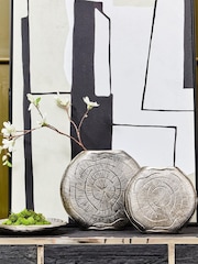 Fifty Five South Silver Small Silva Oak Effect Finish Vase - Image 1 of 6