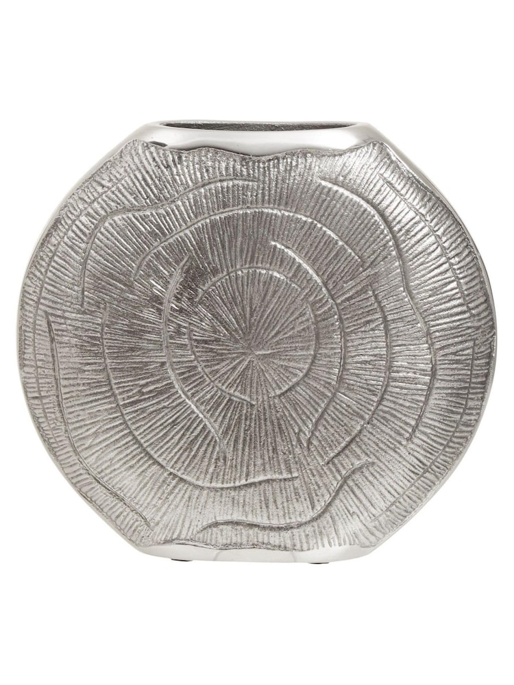 Fifty Five South Silver Small Silva Oak Effect Finish Vase - Image 3 of 6