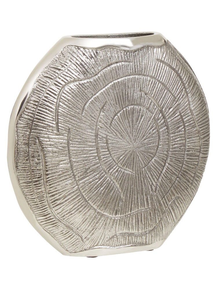 Fifty Five South Silver Small Silva Oak Effect Finish Vase - Image 4 of 6