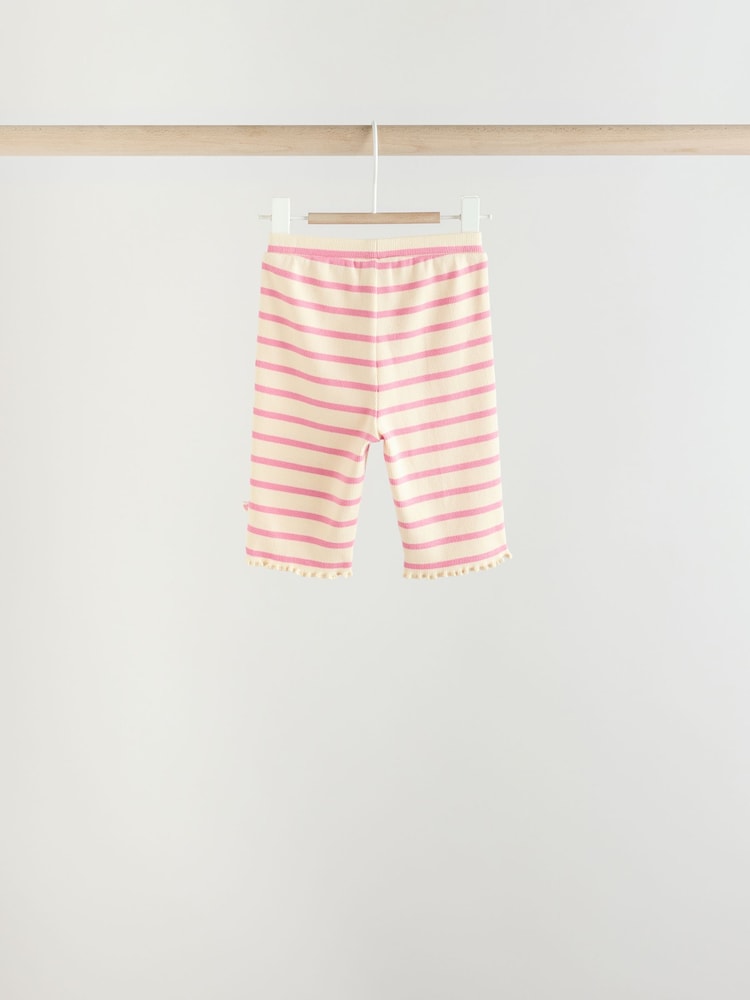 Pink/ White Baby Long Sleeve Top And Leggings 6 Piece Set (0mths-3yrs) - Image 10 of 16