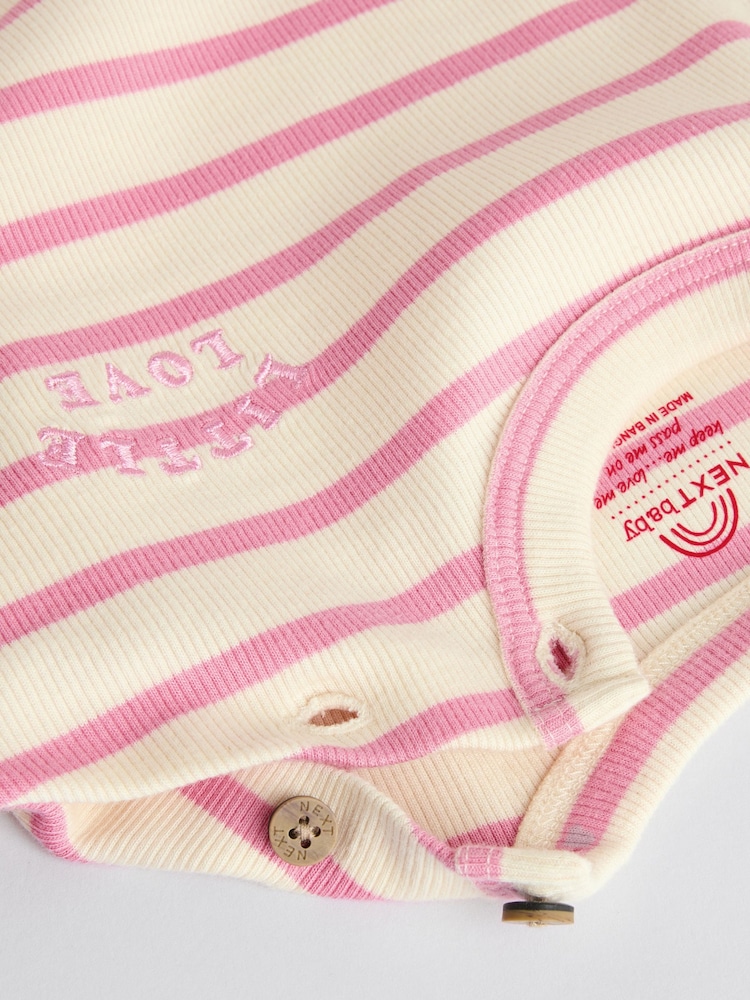 Pink/ White Baby Long Sleeve Top And Leggings 6 Piece Set (0mths-3yrs) - Image 13 of 16
