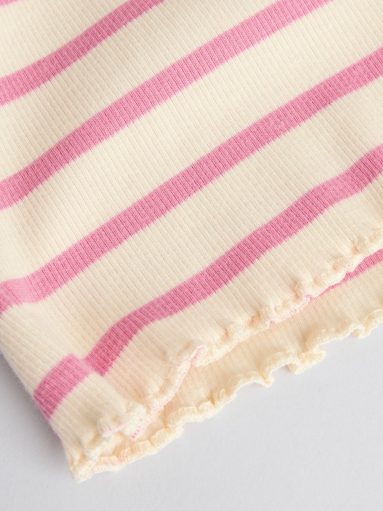 Pink/ White Baby Long Sleeve Top And Leggings 6 Piece Set (0mths-3yrs) - Image 15 of 16