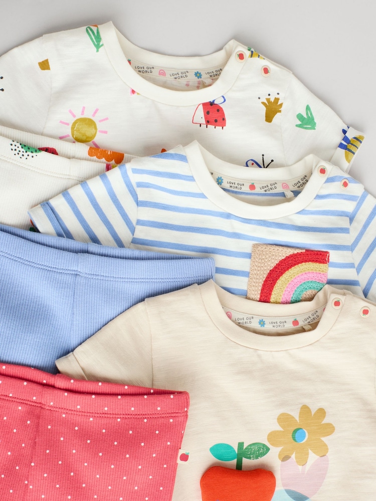 White/Red/Blue Character Printed Character Baby Tops and Leggings 6 Pack Set - Image 11 of 16