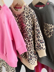 Pink/Grey/Leopard Print Sweat Top and Leggings 3 Pack Set - Image 11 of 16
