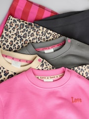 Pink/Grey/Leopard Print Sweat Top and Leggings 3 Pack Set - Image 12 of 16