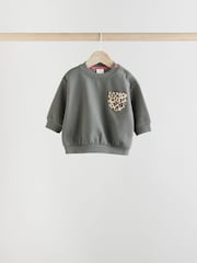 Pink/Grey/Leopard Print Sweat Top and Leggings 3 Pack Set - Image 6 of 16