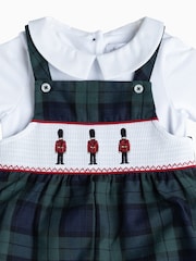 Trotters London Little Blue Tartan My First Christmas Dungarees - Image 3 of 3