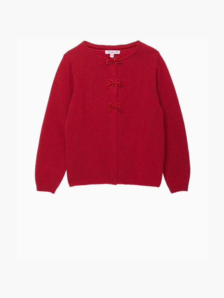 Trotters London Red Crimson Bow Cardigan - Image 1 of 3