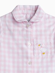 Trotters London Little Pink Pale Gingham Freya 100% Cotton Sleepsuit - Image 3 of 3