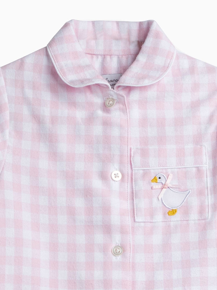 Trotters London Little Pink Pale Gingham Freya 100% Cotton Sleepsuit - Image 3 of 3