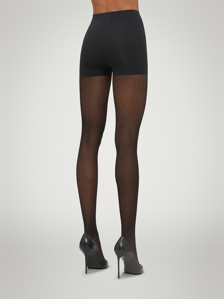 Wolford Black 20 Denier Control Dotted Tights - Image 6 of 10