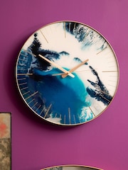 Fifty Five South Blue Celina Abstract Wall Clock - Image 2 of 4