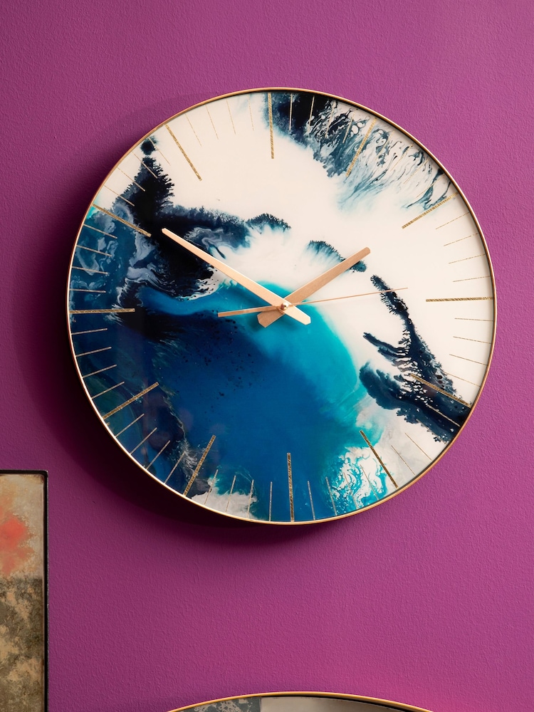 Fifty Five South Blue Celina Abstract Wall Clock - Image 2 of 4