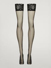 Wolford Black 20 Denier Satin Touch Stay-Up Stockings - Image 5 of 5