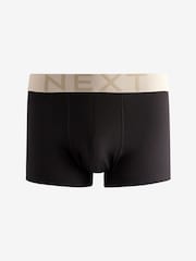 Black Blue/Neutral/Purple Big Text Waistband Trunks Boxers 5 Pack - Image 3 of 8