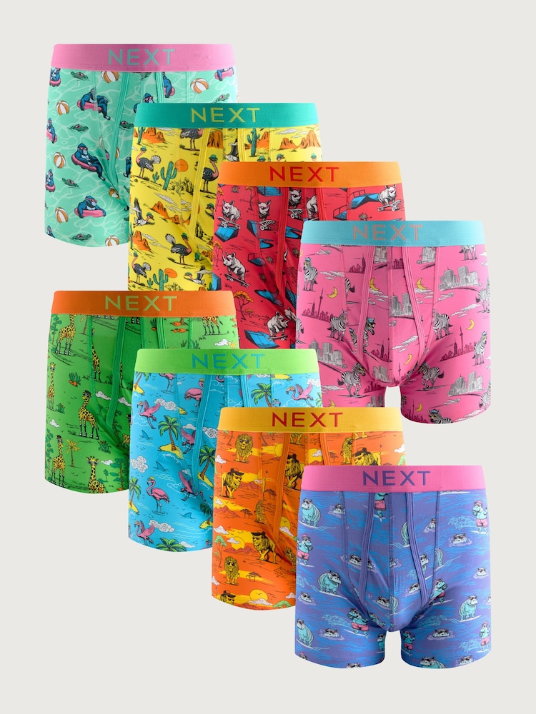 Animal Placement Print A-Front Boxers 8 Pack - Image 1 of 12