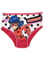 Character Red Miraculous Ladybug 100% Cotton Briefs 5 Pack - Image 3 of 6