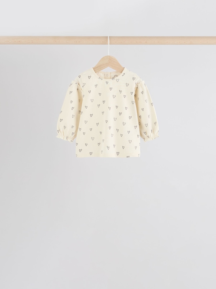 Herzmuster in Pink/Grau - Bedruckte Baby-Tops im 4er-Pack - Bild 2 von 10