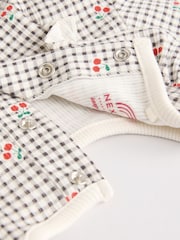 Cream/ Fauve / Gris à fleurs imprimées - Baby Long Sleeve Frill Bodies 3 Pack - Image 10 de 11