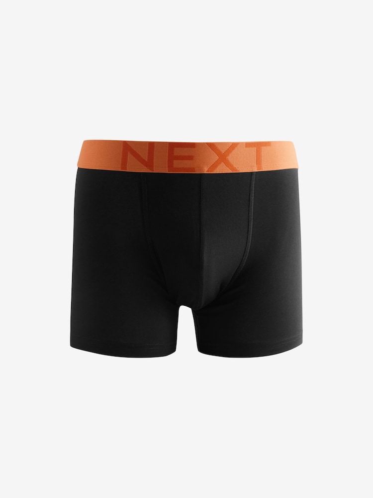 Black Bright Colour Waistband Trunks Boxers 5 Pack - Image 6 of 8