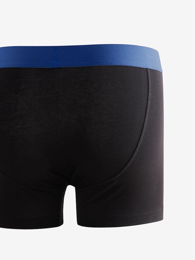 Black Bright Colour Waistband Trunks Boxers 5 Pack - Image 7 of 8