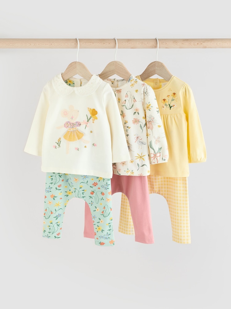 Gelb, Feenmaus - Baby Langarm-Oberteil und Leggings, 6-teiliges Set (0 Monate bis 3 Jahre) - Bild 1 von 16 Gelb, Feenmaus - Baby Langarm-Oberteil und Leggings, 6-teiliges Set (0 Monate bis 3 Jahre) - Bild 1 von 16