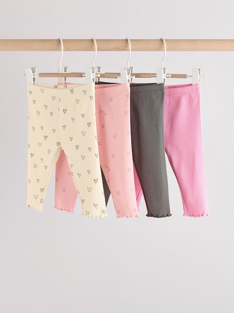 Herzmuster in Pink/Grau - Baby-Leggings im 4er-Pack (0 Monate – 2 Jahre) - Bild 1 von 11 Herzmuster in Pink/Grau - Baby-Leggings im 4er-Pack (0 Monate – 2 Jahre) - Bild 1 von 11