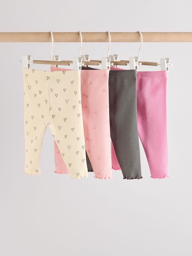 Herzmuster in Pink/Grau - Baby-Leggings im 4er-Pack (0 Monate – 2 Jahre) - Bild 2 von 11 Herzmuster in Pink/Grau - Baby-Leggings im 4er-Pack (0 Monate – 2 Jahre) - Bild 2 von 11