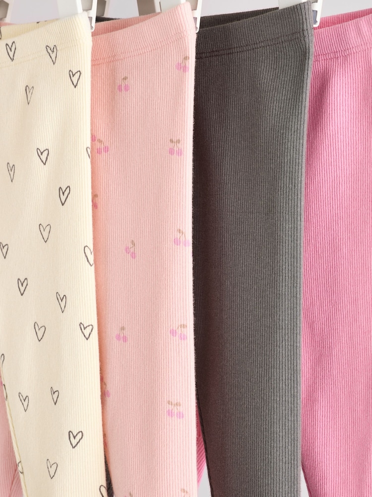 NEXT Pasgeboren Set van 4 babyleggings Neutraal 62-68 NEXT Pasgeboren Set van 4 babyleggings Neutraal 62-68