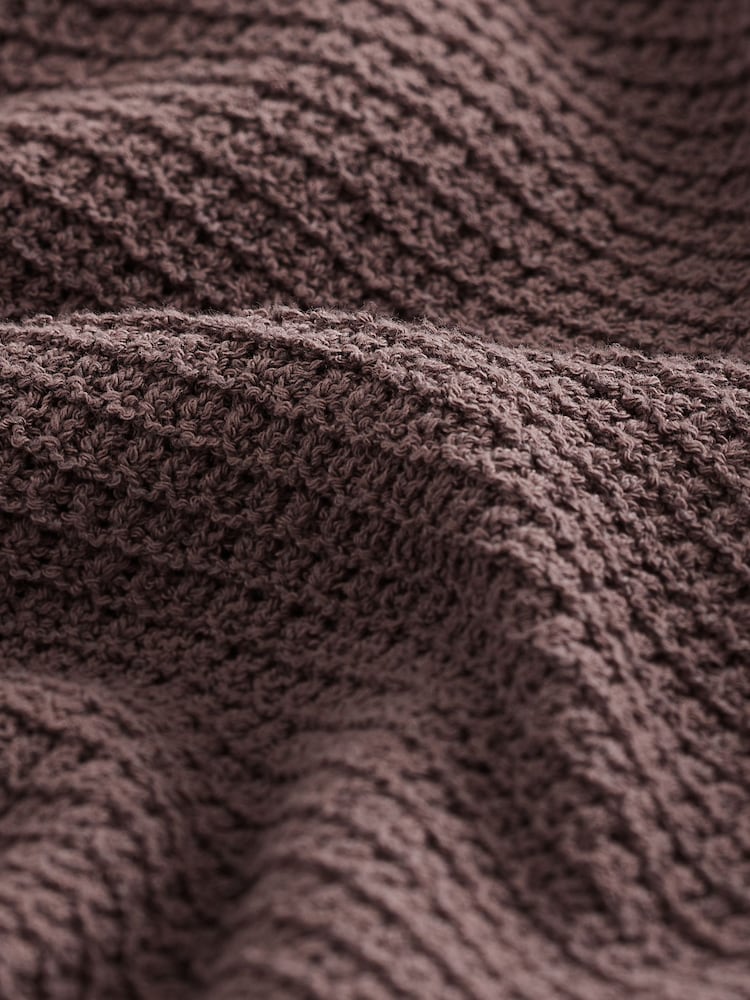 Dark Stone Relaxed Fit Cotton Rich Crochet Textured Knit Shacket - Image 9 of 9