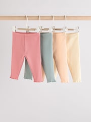 Blue/Pink Baby Leggings 4 Pack (0mths-2yrs) - Image 1 of 10