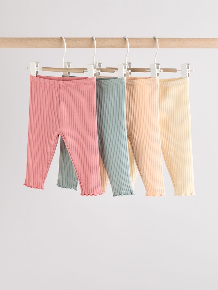 Blue/Pink Baby Leggings 4 Pack (0mths-2yrs) - Image 1 of 10