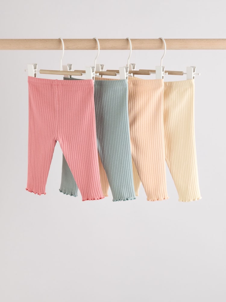 Blue/Pink Baby Leggings 4 Pack (0mths-2yrs) - Image 2 of 10