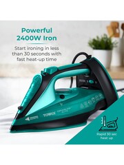 Tower Black and Teal Ceraglide Cord Cordless Iron - Image 5 of 8