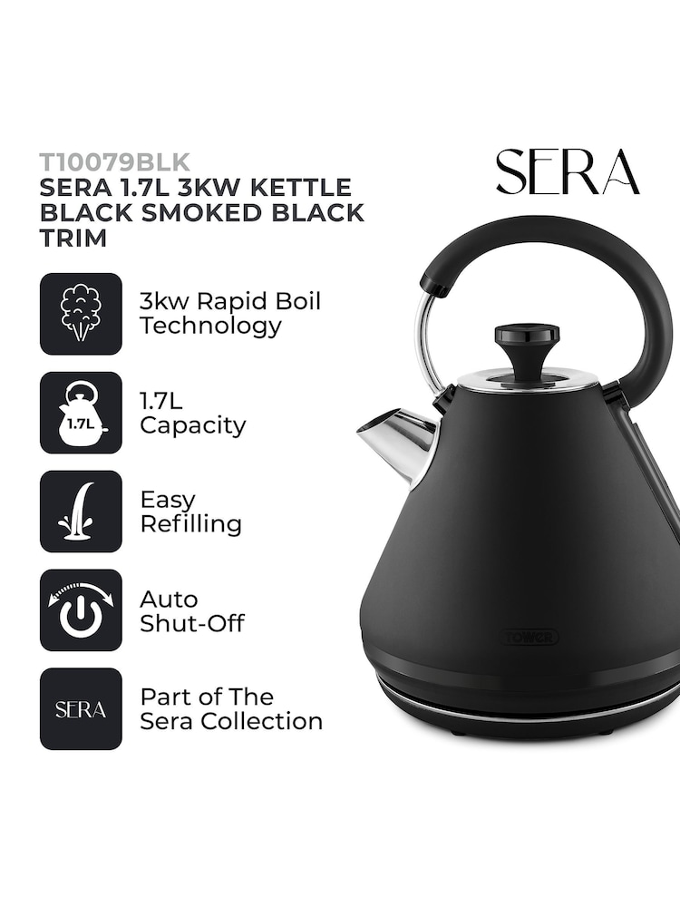 Tower Black Sera 1.7L 3KW Kettle - Image 2 of 8