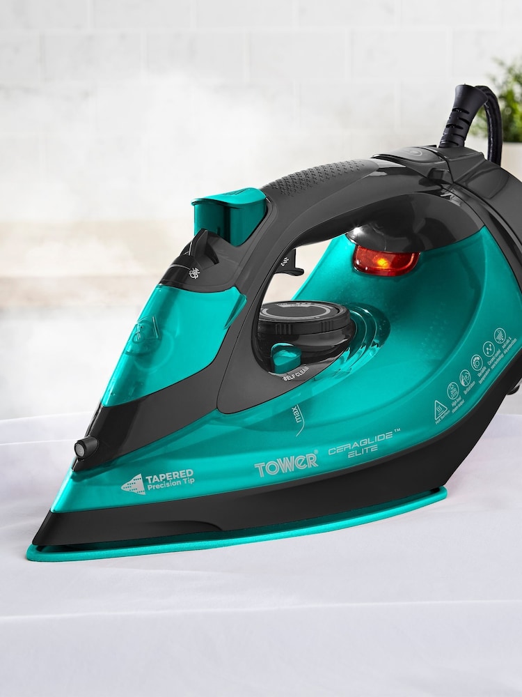 Tower Black and Teal Ceraglide Cordless Iron - Image 1 of 8