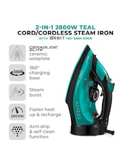 Tower Black and Teal Ceraglide Cordless Iron - Image 2 of 8