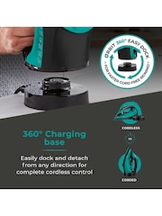 Tower Black and Teal Ceraglide Cordless Iron - Image 3 of 8