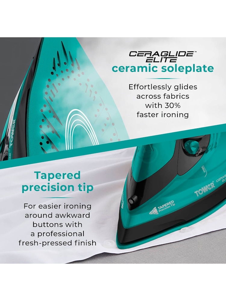Tower Black and Teal Ceraglide Cordless Iron - Image 8 of 8