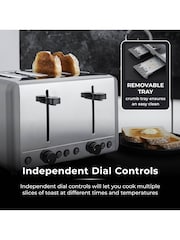 Tower Grey Sera 4 Slice Toaster - Image 6 of 8