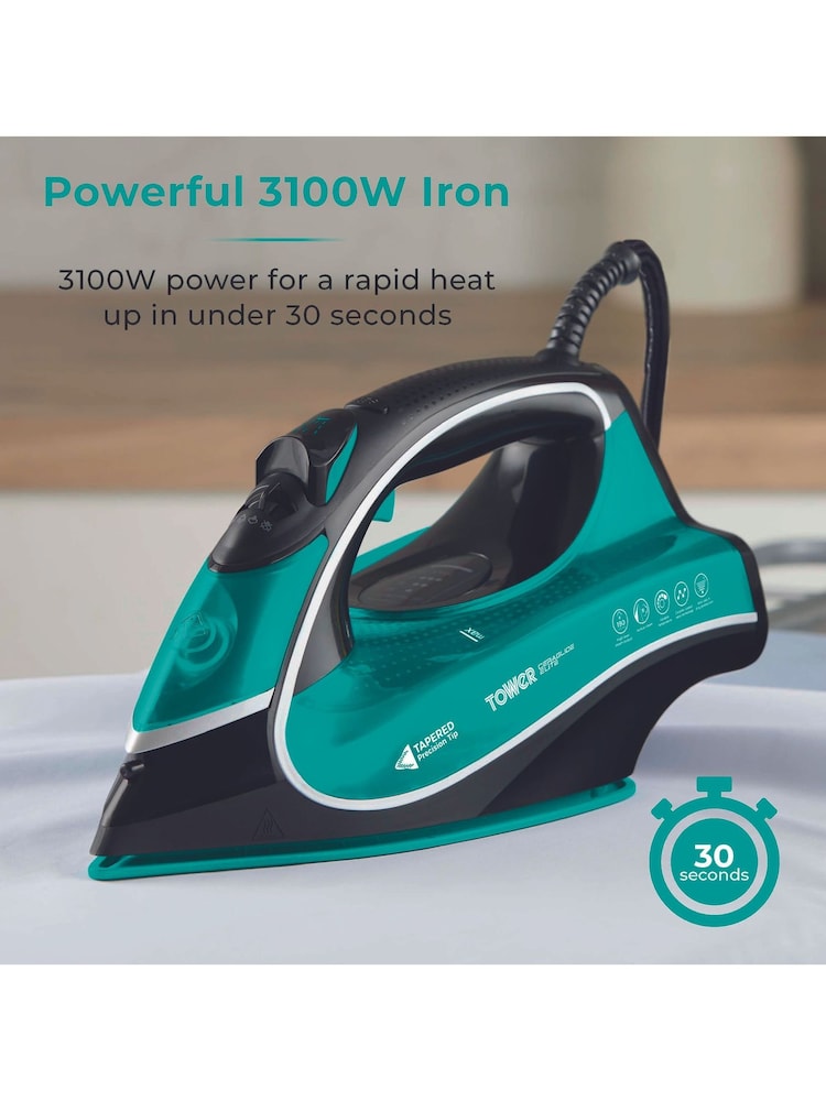 Tower Black and Teal Ceraglide One Temp Steam Iron - Image 11 of 11
