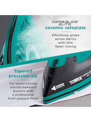 Tower Black and Teal Ceraglide 3100W Steam Iron - Image 9 of 11