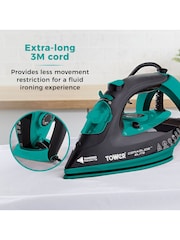 Tower Black and Teal Ceraglide 3100W Steam Iron - Image 6 of 8