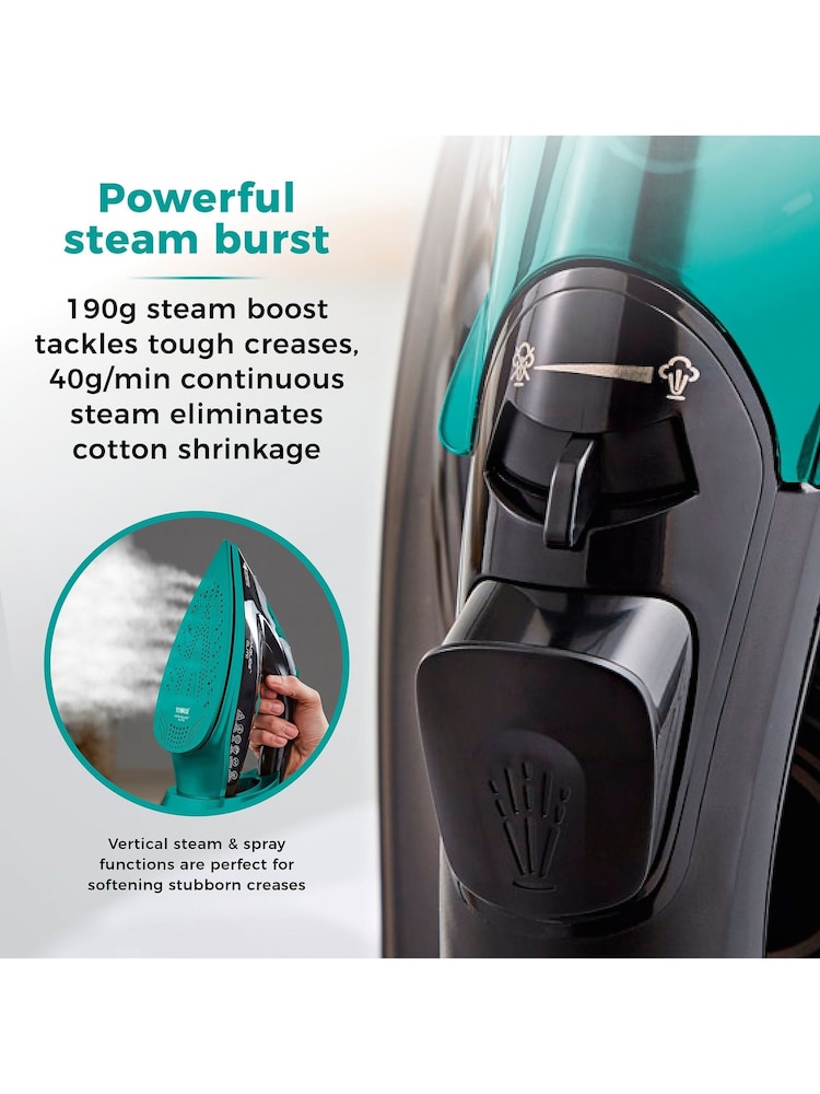 Tower Black and Teal Ceraglide 3100W Steam Iron - Image 8 of 8