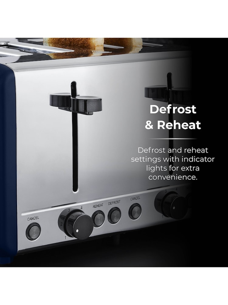 Tower Midnight Blue Sera 4 Slice Toaster - Image 8 of 8