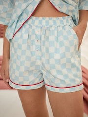 Bath & Body Works Blue Cherry 100% Cotton Check Pyjamas Set - Image 6 of 12