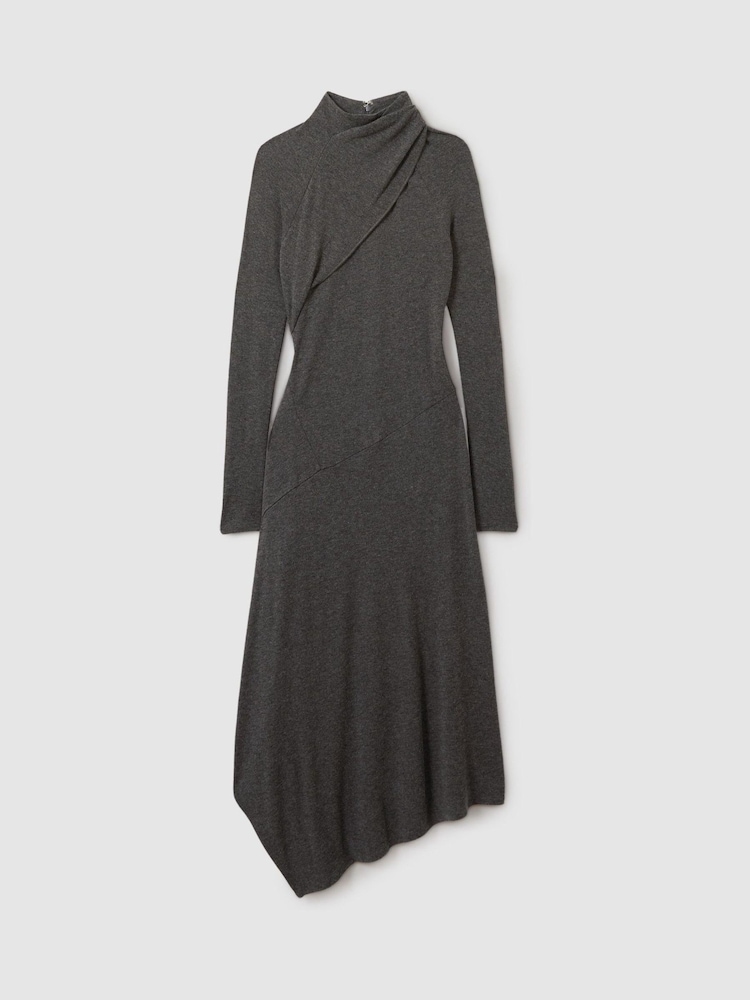 Vestido midi asimétrico de punto con diseño drapeado Catlyn de Reiss - Imagen 2 de 7 Vestido midi asimétrico de punto con diseño drapeado Catlyn de Reiss - Imagen 2 de 7