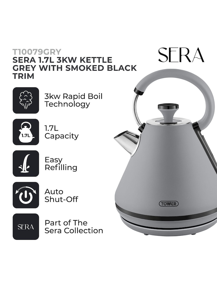 Tower Grey Sera 1.7L 3KW Kettle - Image 2 of 8