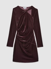 Reiss Berry Alba Velvet Cut-Out Mini Dress - Image 2 of 6
