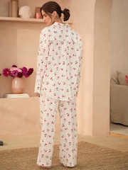 Bath & Body Works White Cherry 100% Cotton Button Through Pyjamas Set - Image 3 of 4